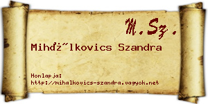 Mihálkovics Szandra névjegykártya